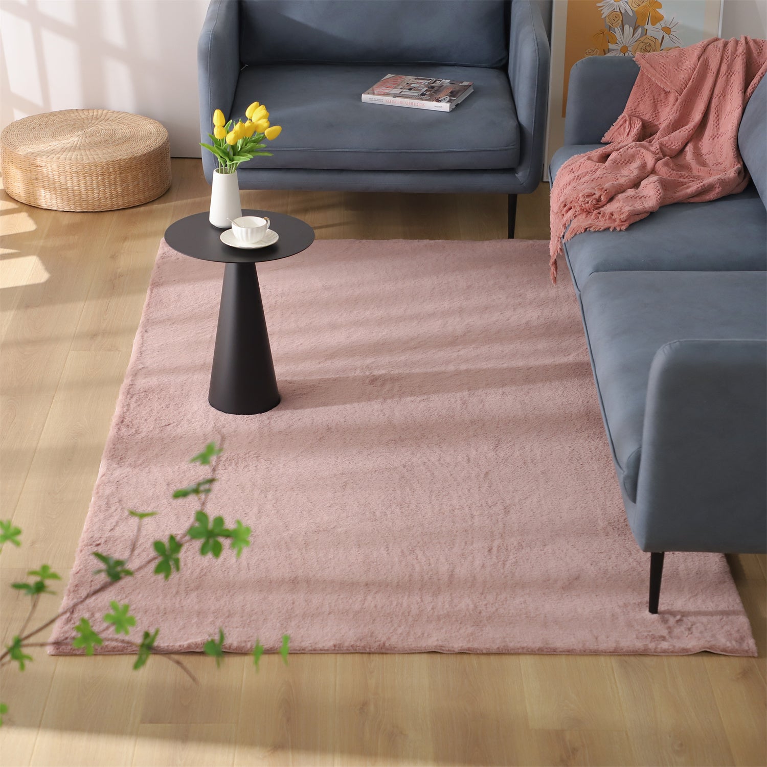 Kasentex Spring Fluffy Elegant Faux Fur Area Rugs, Ultra Soft, Room Decor, Graduation Gifts, Fathers Day Gift, Mom Gift, Easter Gift