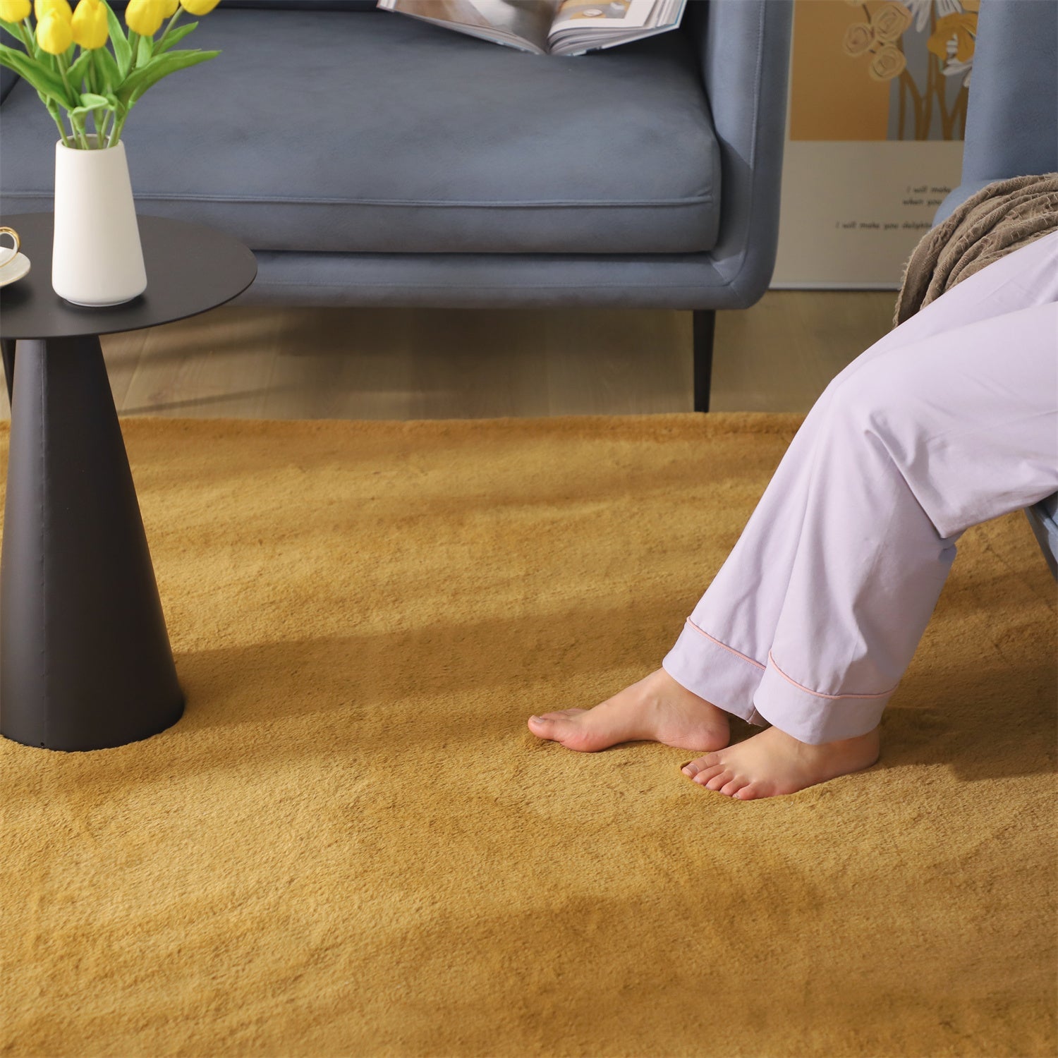 Kasentex Spring Fluffy Elegant Faux Fur Area Rugs, Ultra Soft, Room Decor, Graduation Gifts, Fathers Day Gift, Mom Gift, Easter Gift