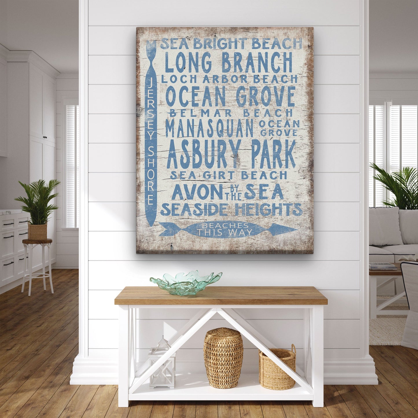 Vintage Jersey Shore Beach Sign | Asbury park, Sea Girt, Manasquan, Seaside Heights