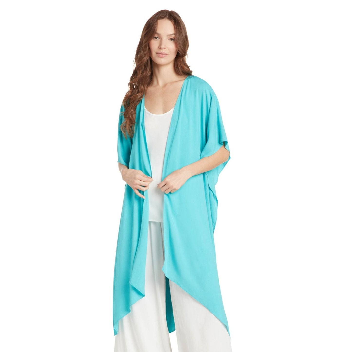 Solid Kimono Jacket - Ocean