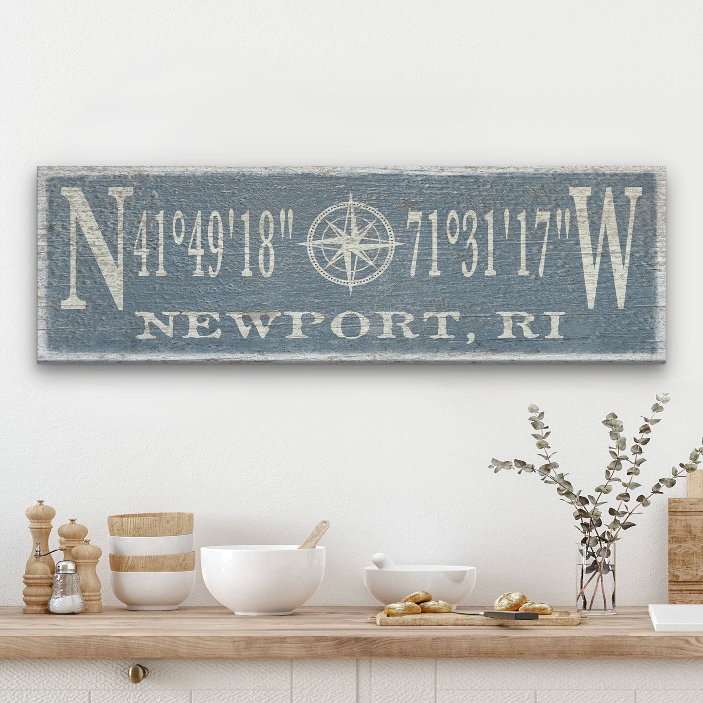 Compass Rose Canvas Sign