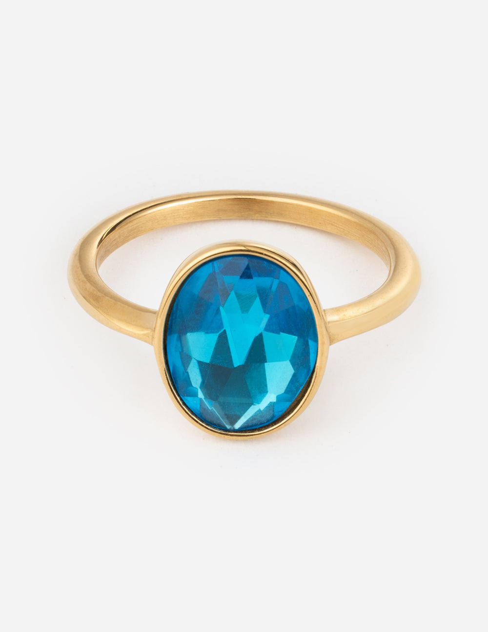 Anillo de gema azul océano
