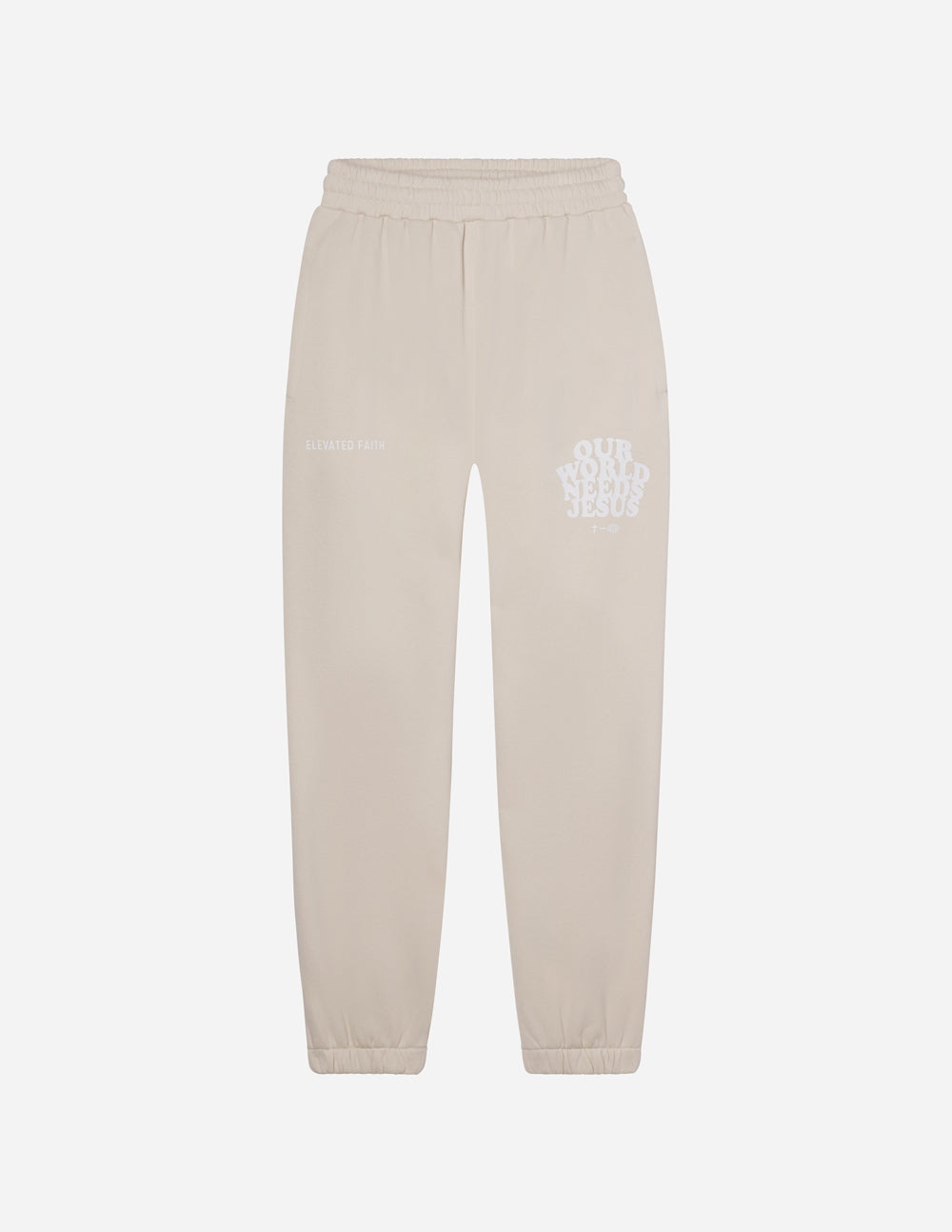 Our World Needs Jesus Beige Unisex Sweatpants