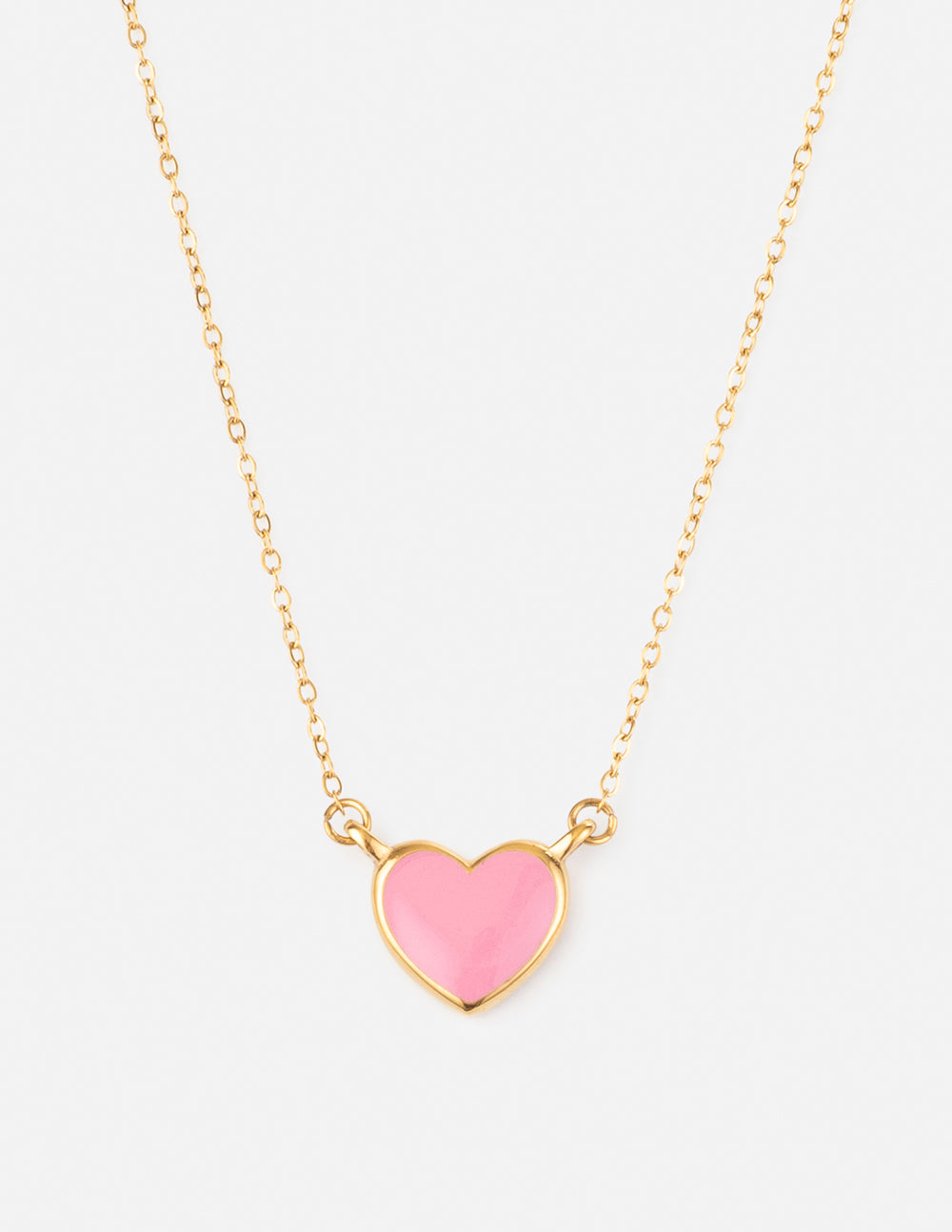 Pink Enamel Heart Necklace