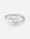 Anillo cruz envuelta en plata