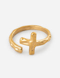 Anillo Cruz Envolvente Texturizado