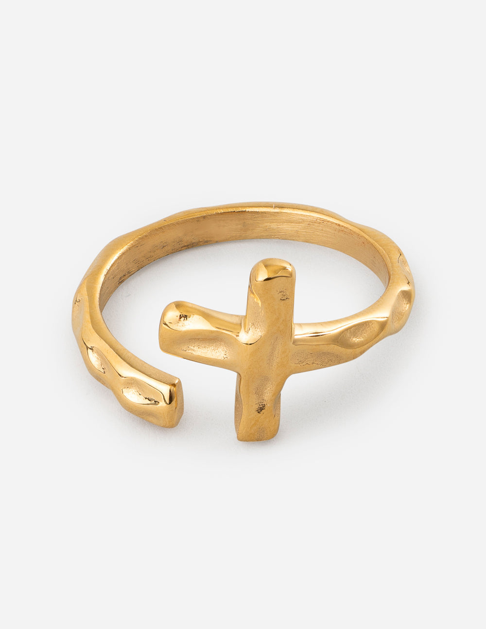 Anillo Cruz Envolvente Texturizado