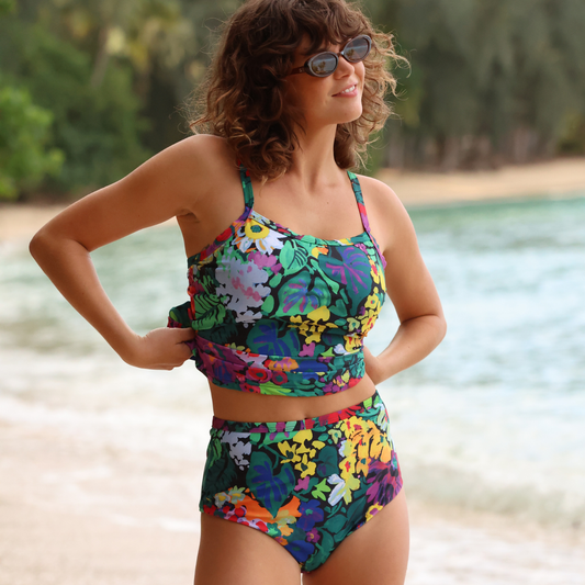 Women's Two Piece Tankini Swimsuit - Fiore Black