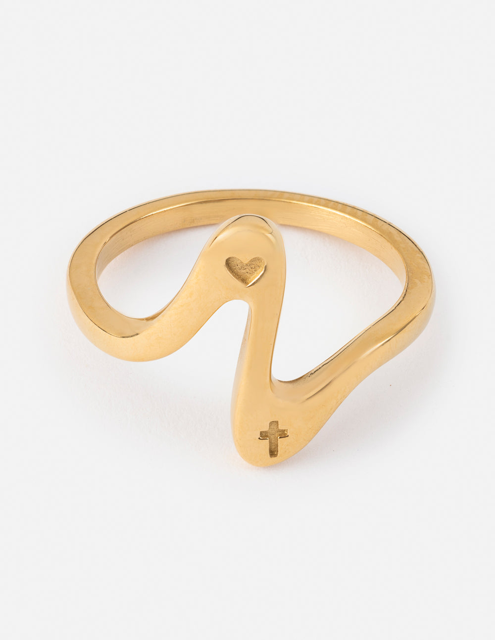 Anillo de corazón ondulado
