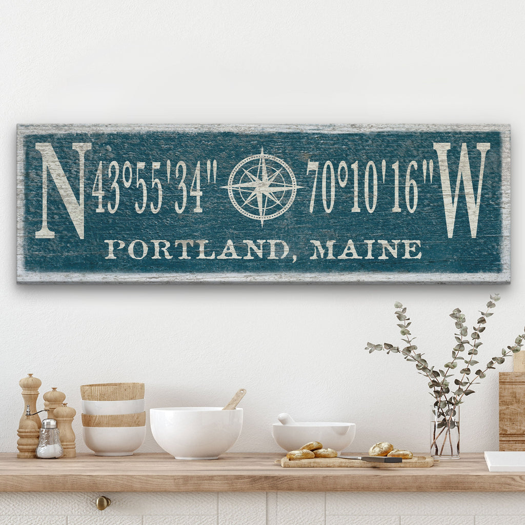 Compass Rose Canvas Sign
