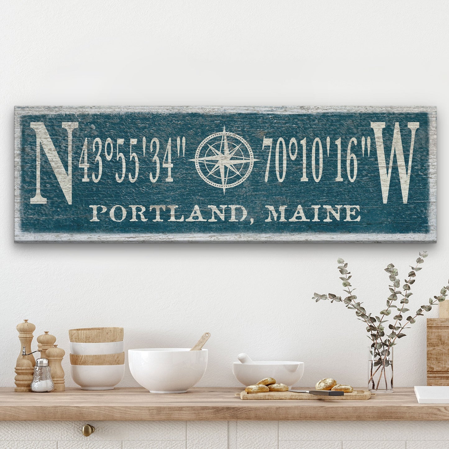 Compass Rose Canvas Sign
