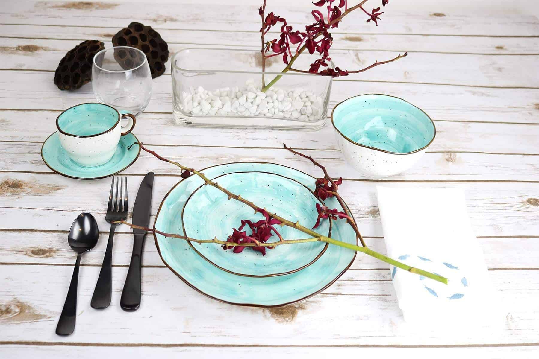 Cabana Turquoise Dinnerware - 20 Piece Set
