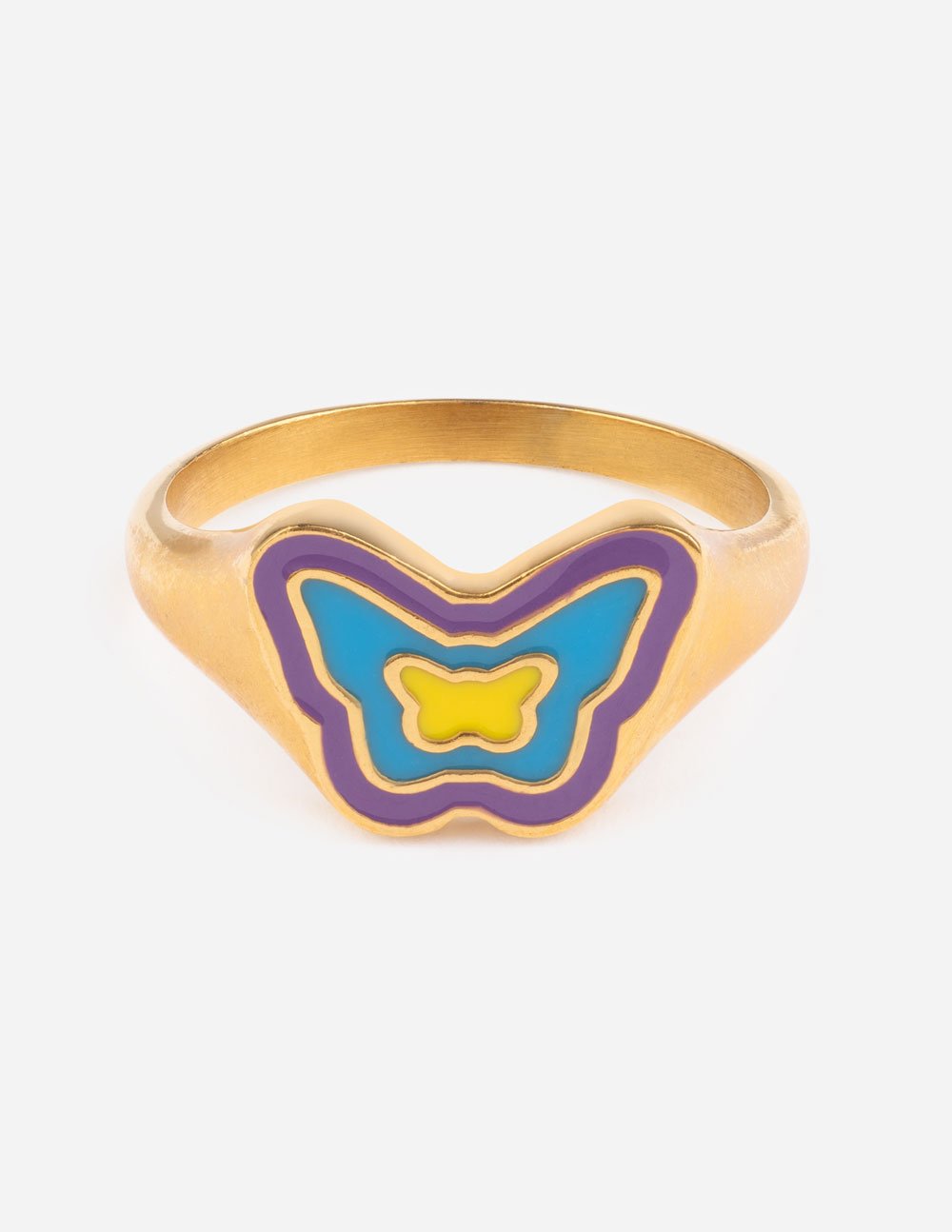Anillo mariposa de esmalte azul