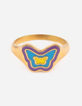 Anillo mariposa de esmalte azul