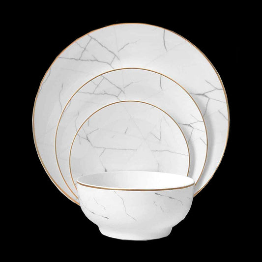 Carrara Marble Dinnerware Set - 16-Piece Set