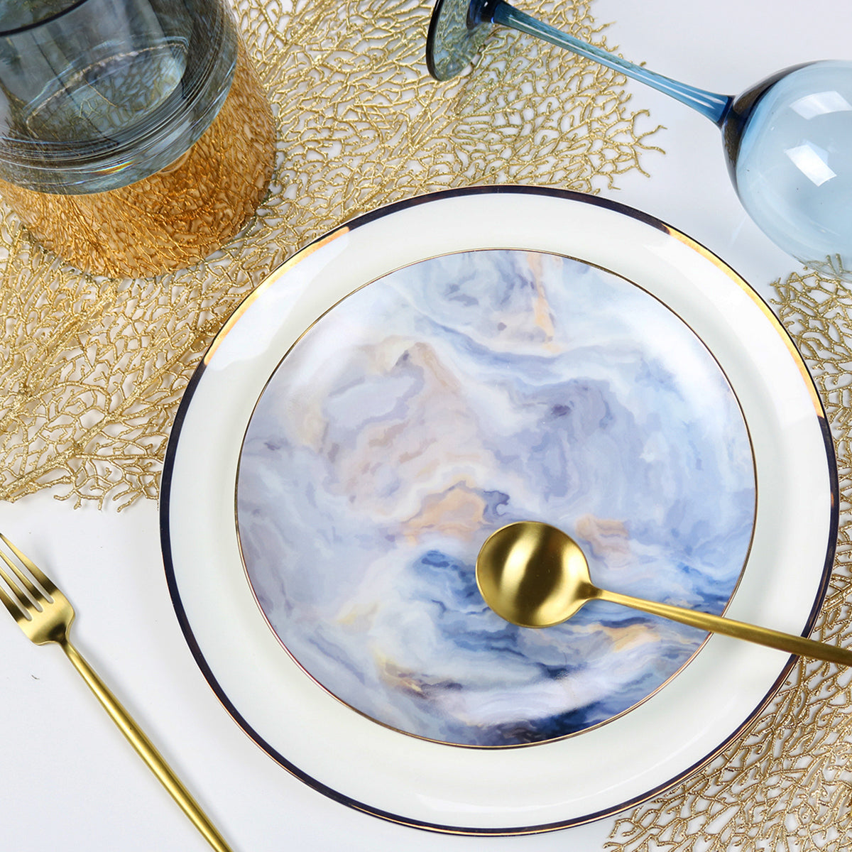 Blue Cloud Plate-Set of 4