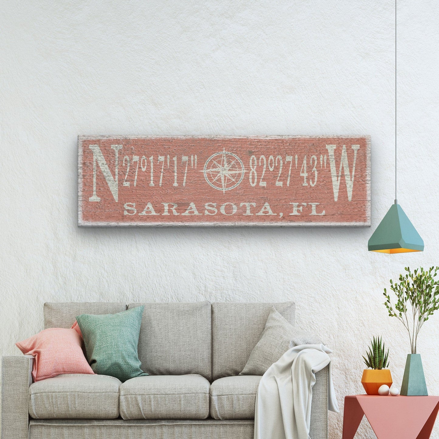 Compass Rose Canvas Sign