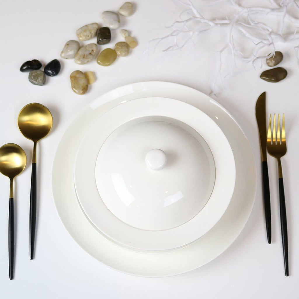 Angelic White Dinner Plates-Set Of 4