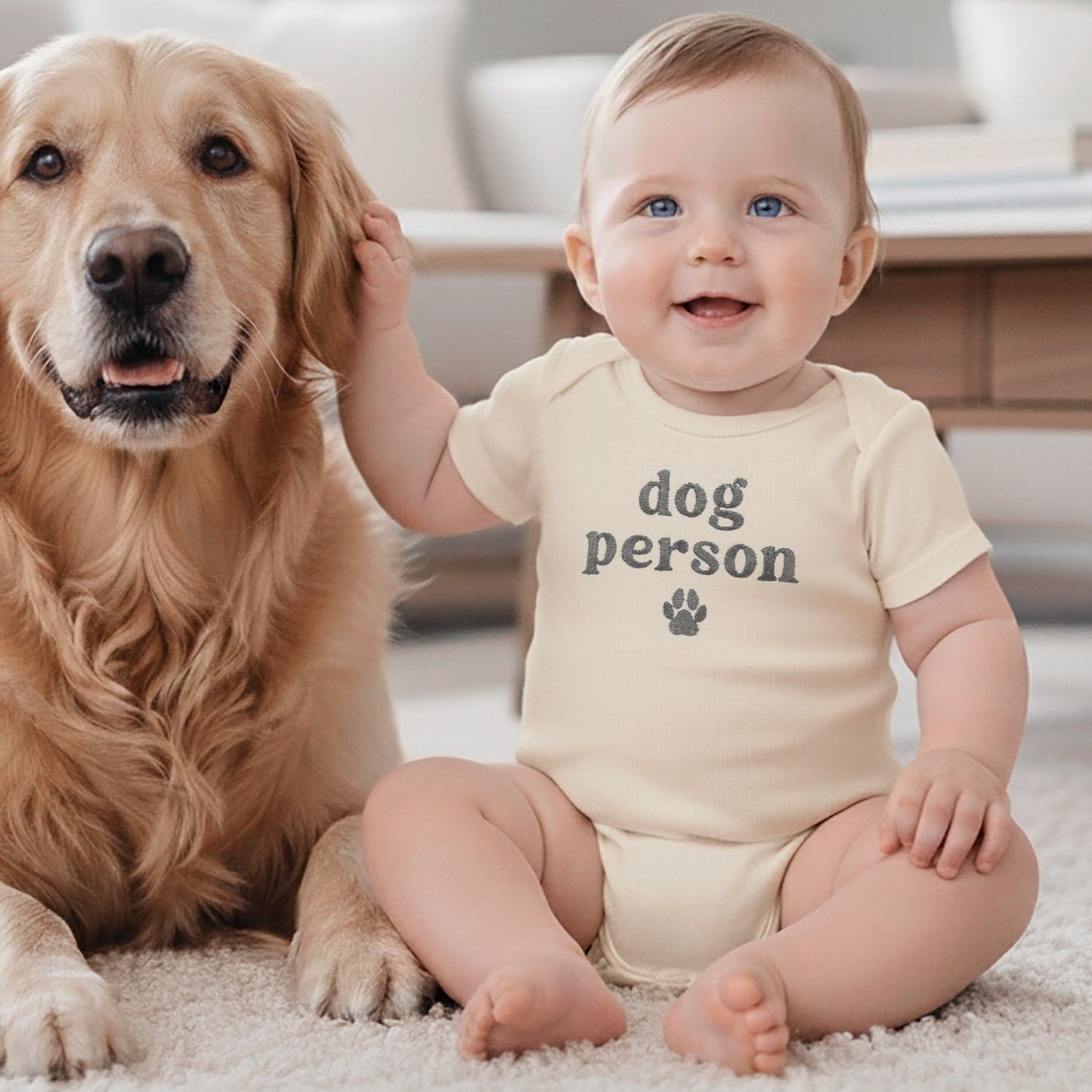 Embroidered "Dog Person" Matching Shirts and Baby Outfits