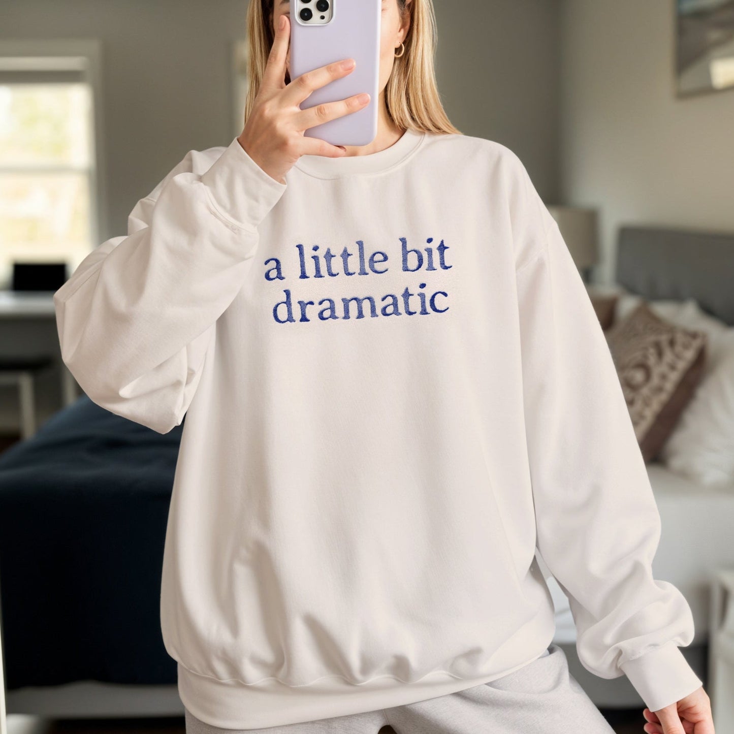 Embroidered "A Little Bit Dramatic" Mother Daughter Matching Outfits
