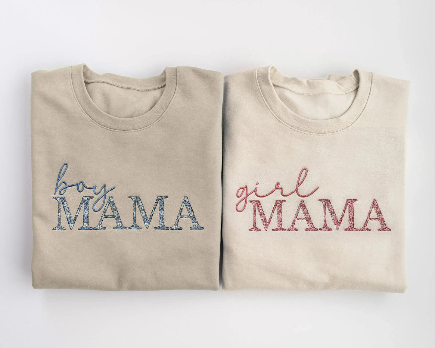 Blue Floral Boy Mama Embroidered Sweatshirt