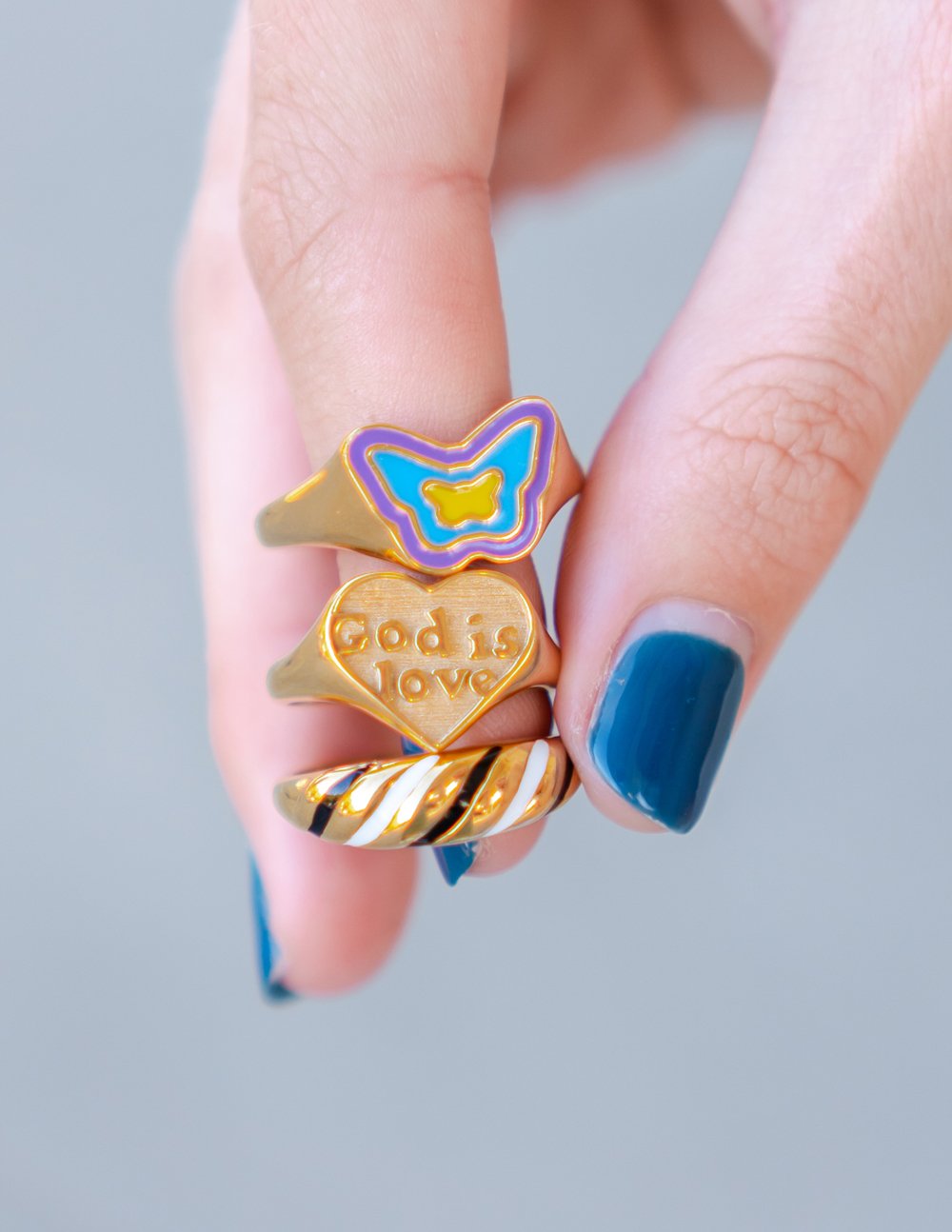 Gold God Is Love Ring