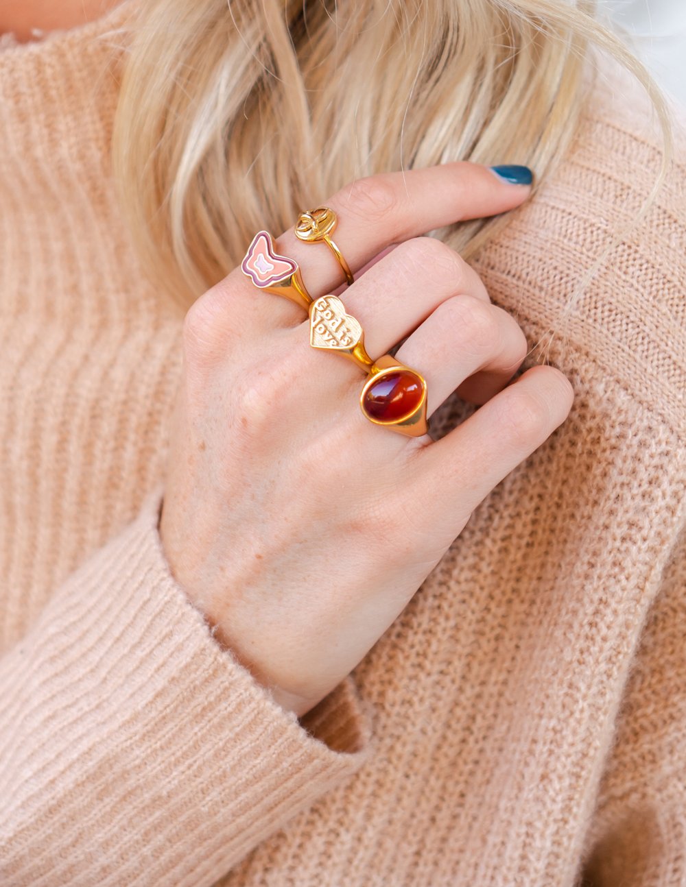 Gold God Is Love Ring