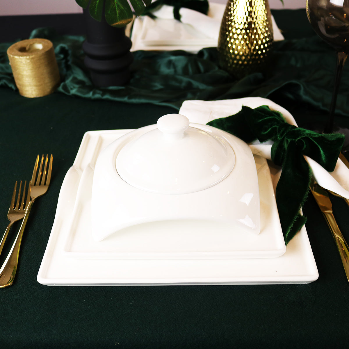 Square Porcelain Dinnerware Set