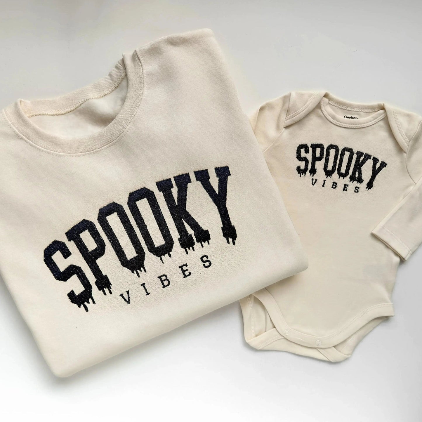 Spooky Vibes Embroidered Matching Sweatshirts for Halloween