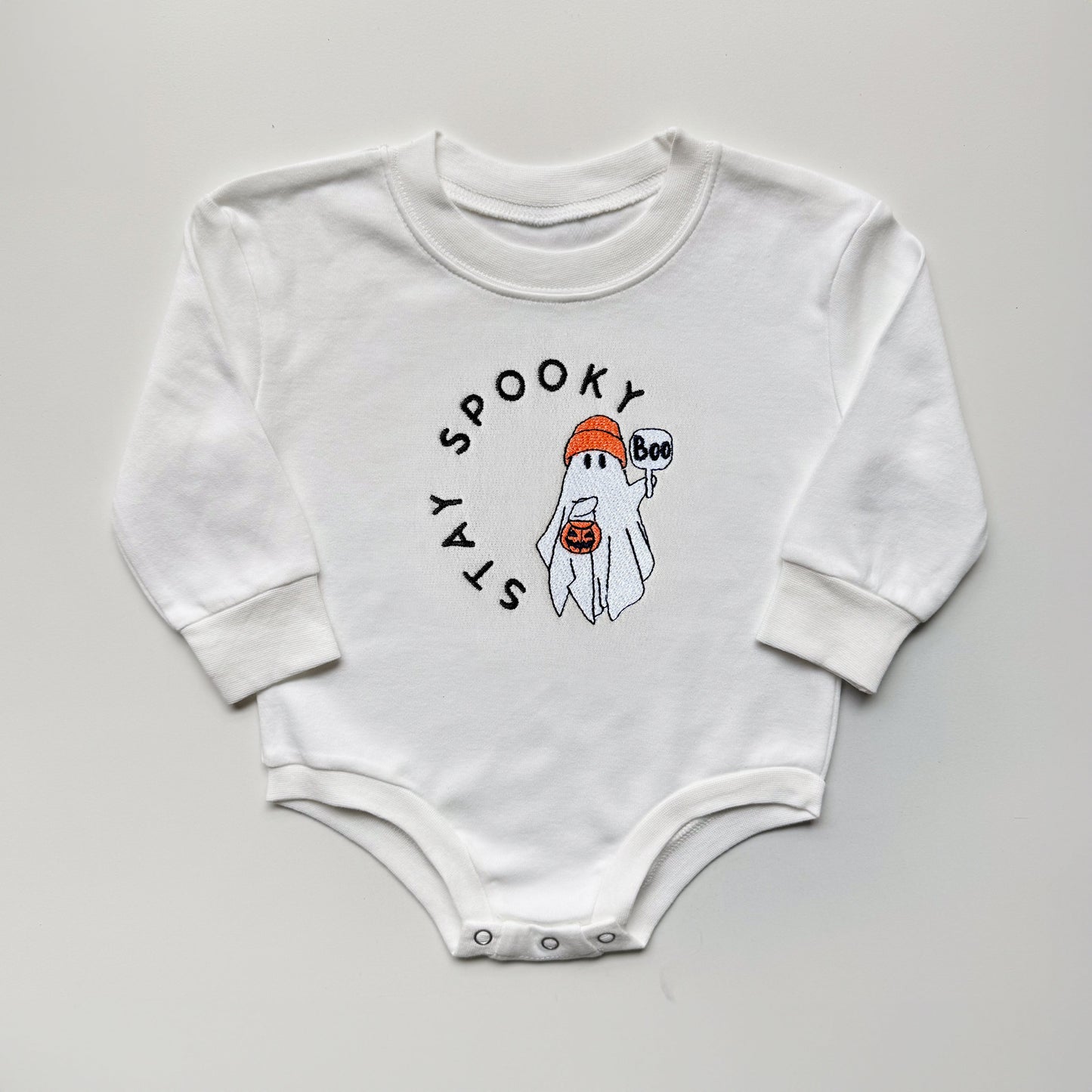 Stay Spooky Ghost Embroidered Matching Sweatshirts