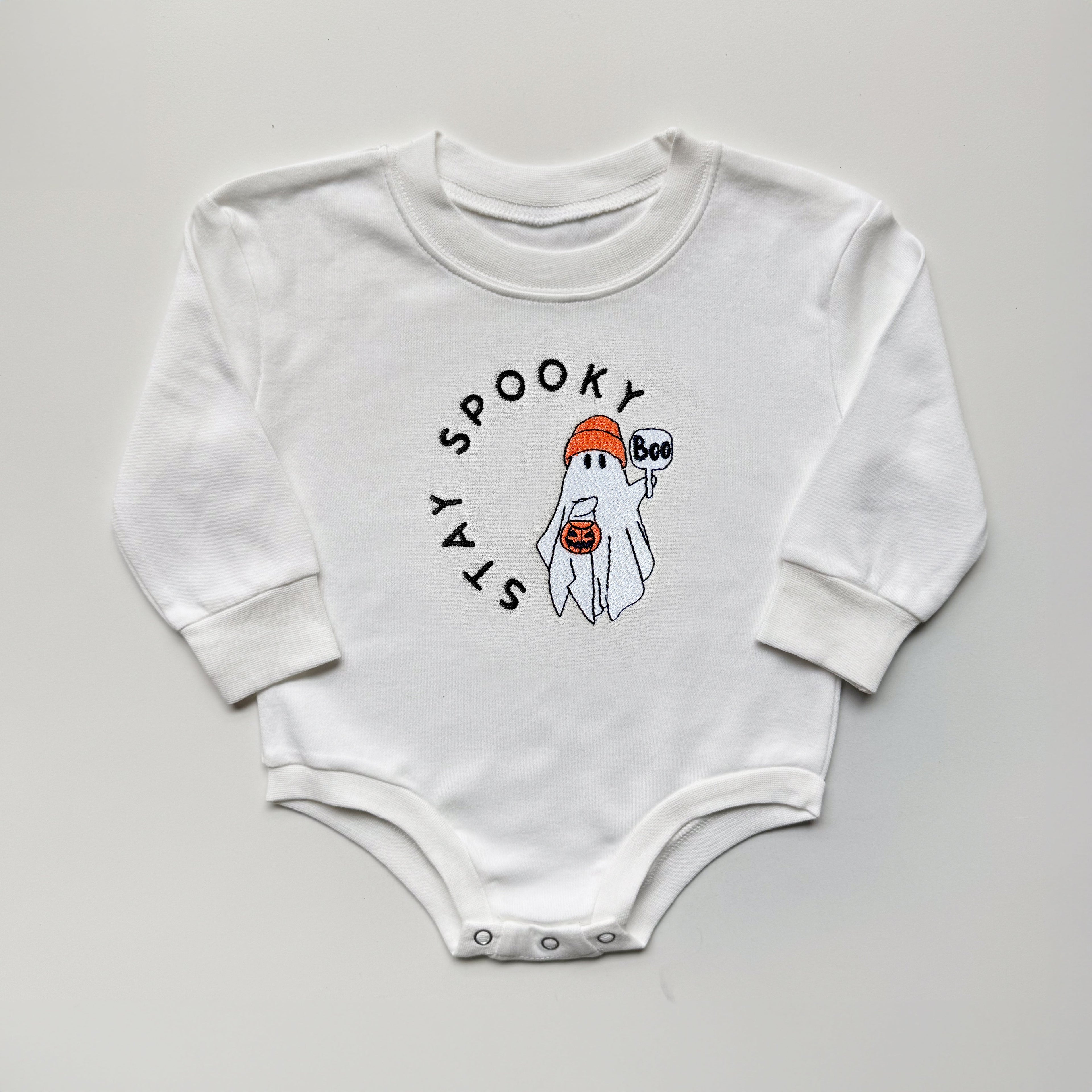 Stay Spooky Ghost Embroidered Matching Sweatshirts