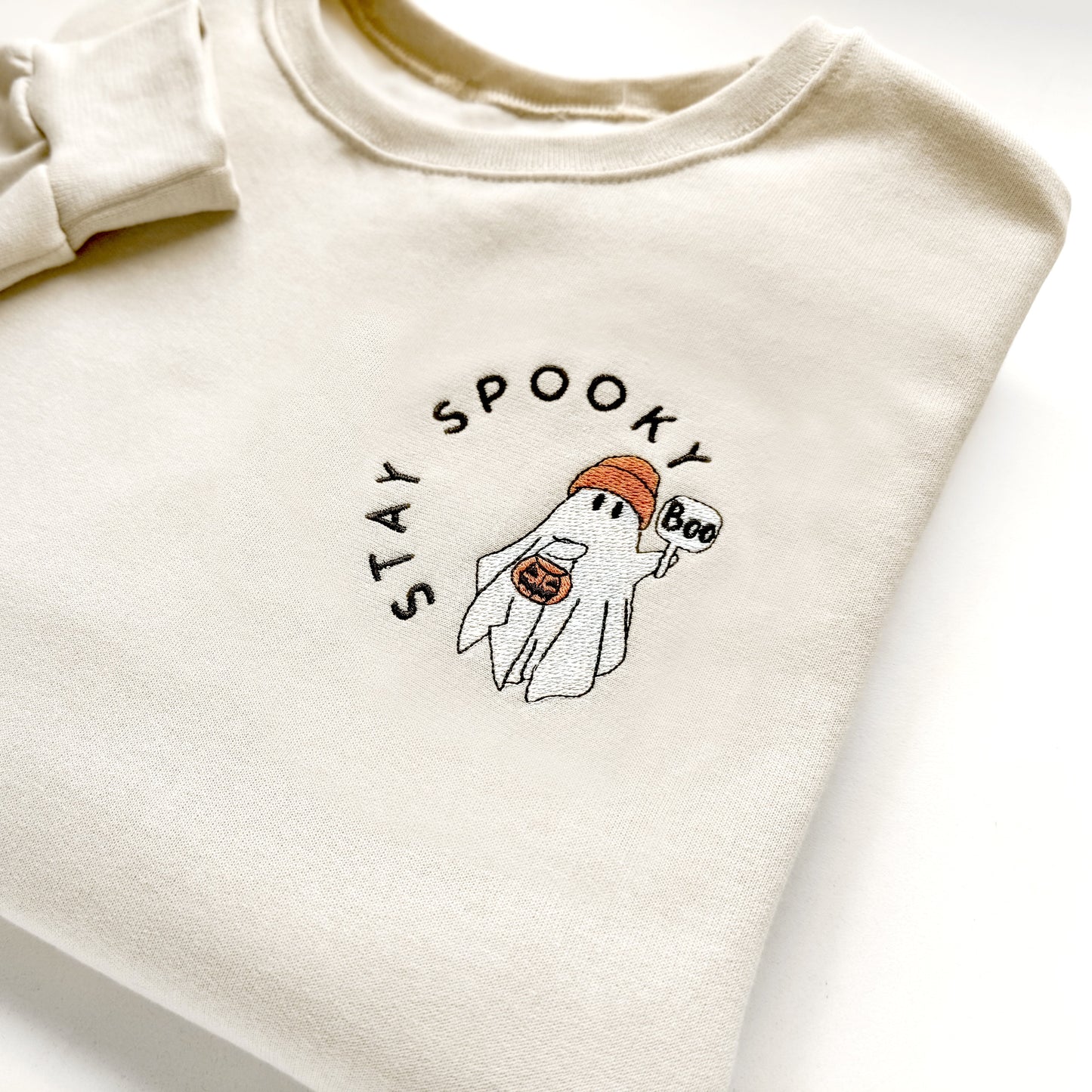 Stay Spooky Ghost Embroidered Matching Sweatshirts