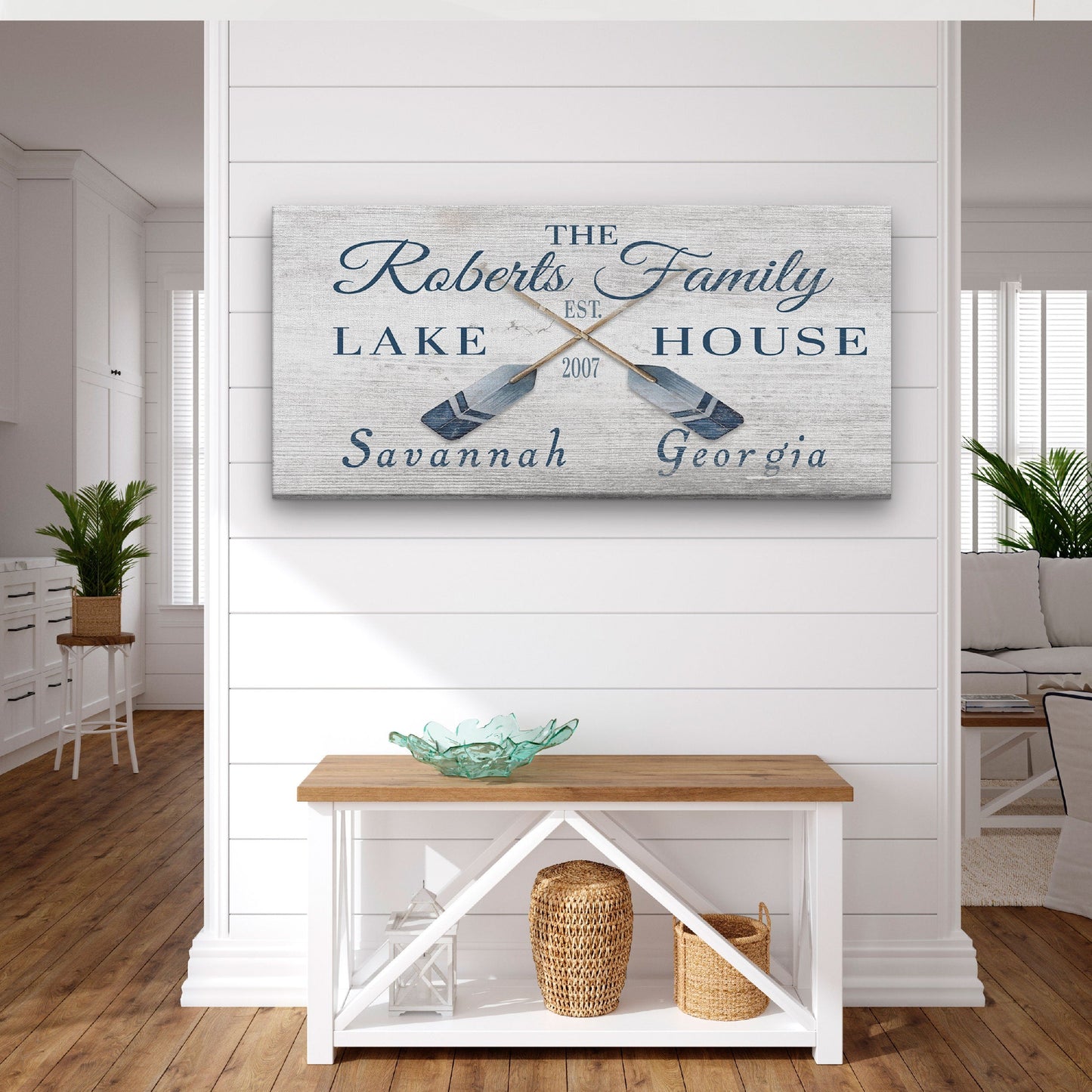 Customizable Lake - Beach House Family Name Canvas Sign