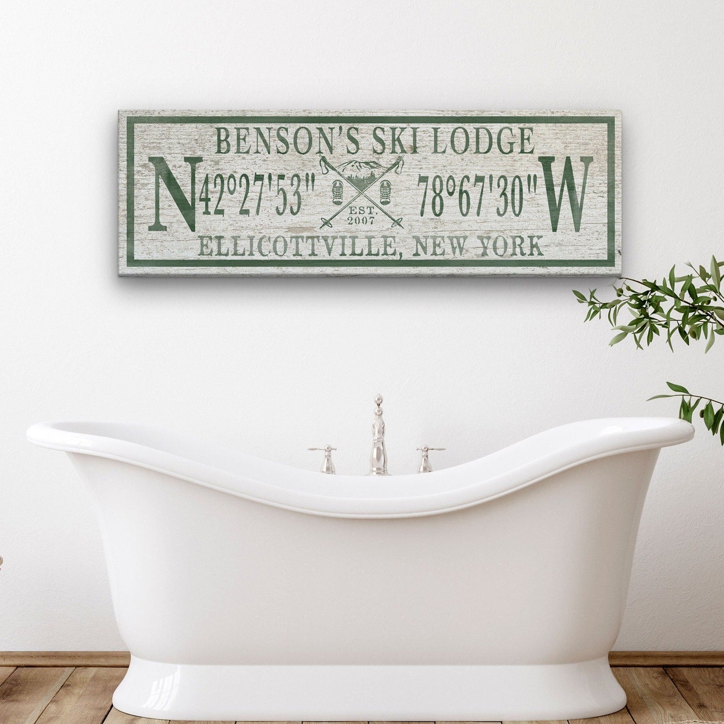 Ski Lodge Canvas Sign