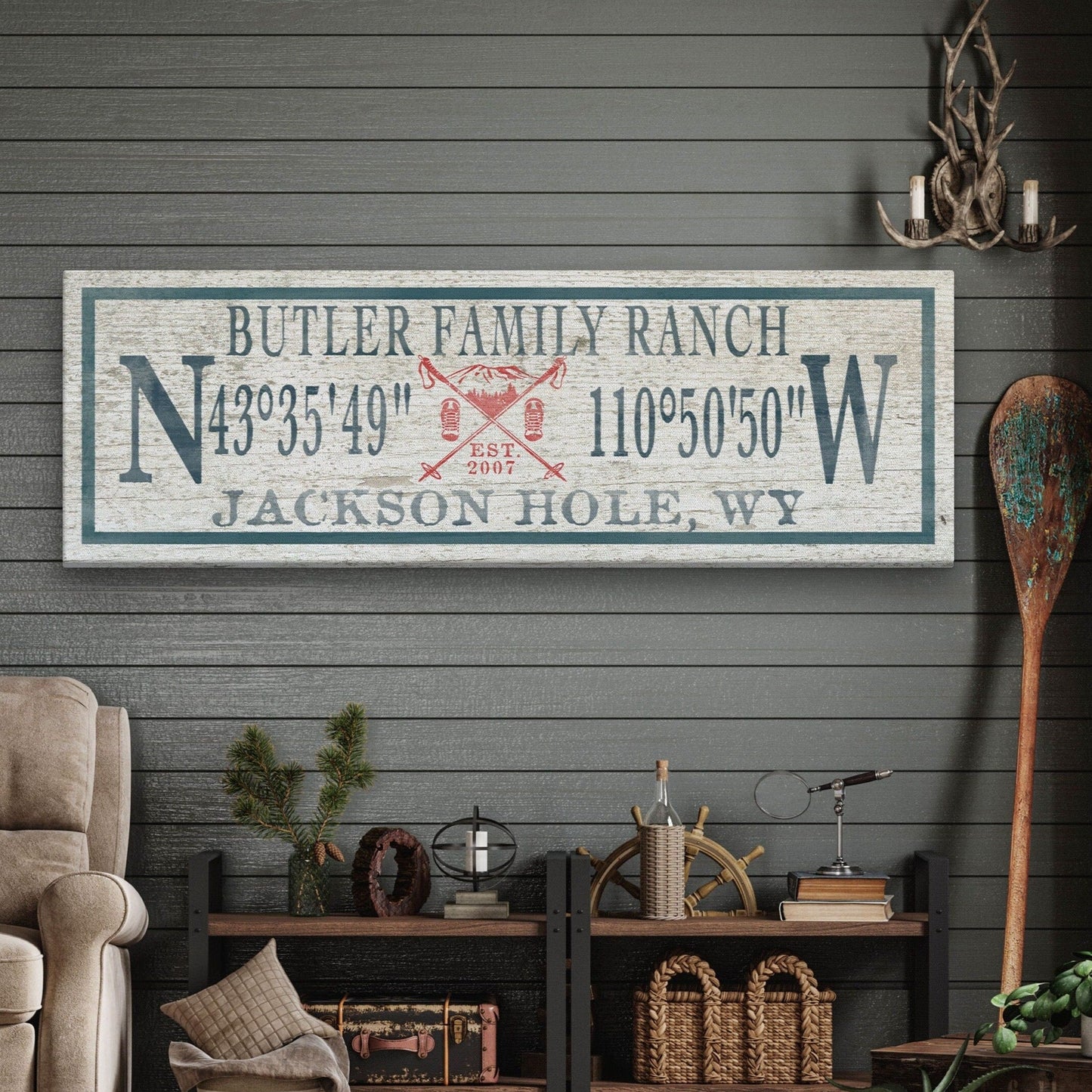 Ski Lodge Canvas Sign