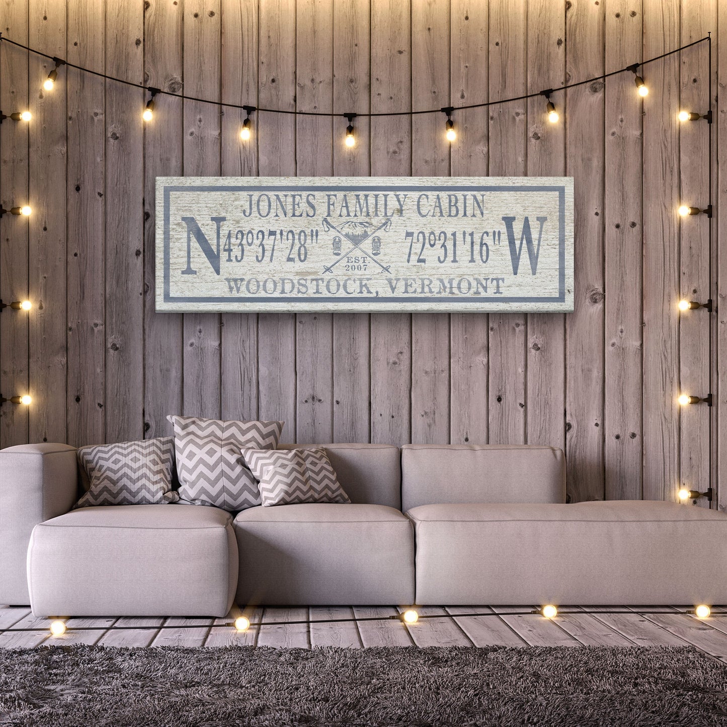Ski Lodge Canvas Sign