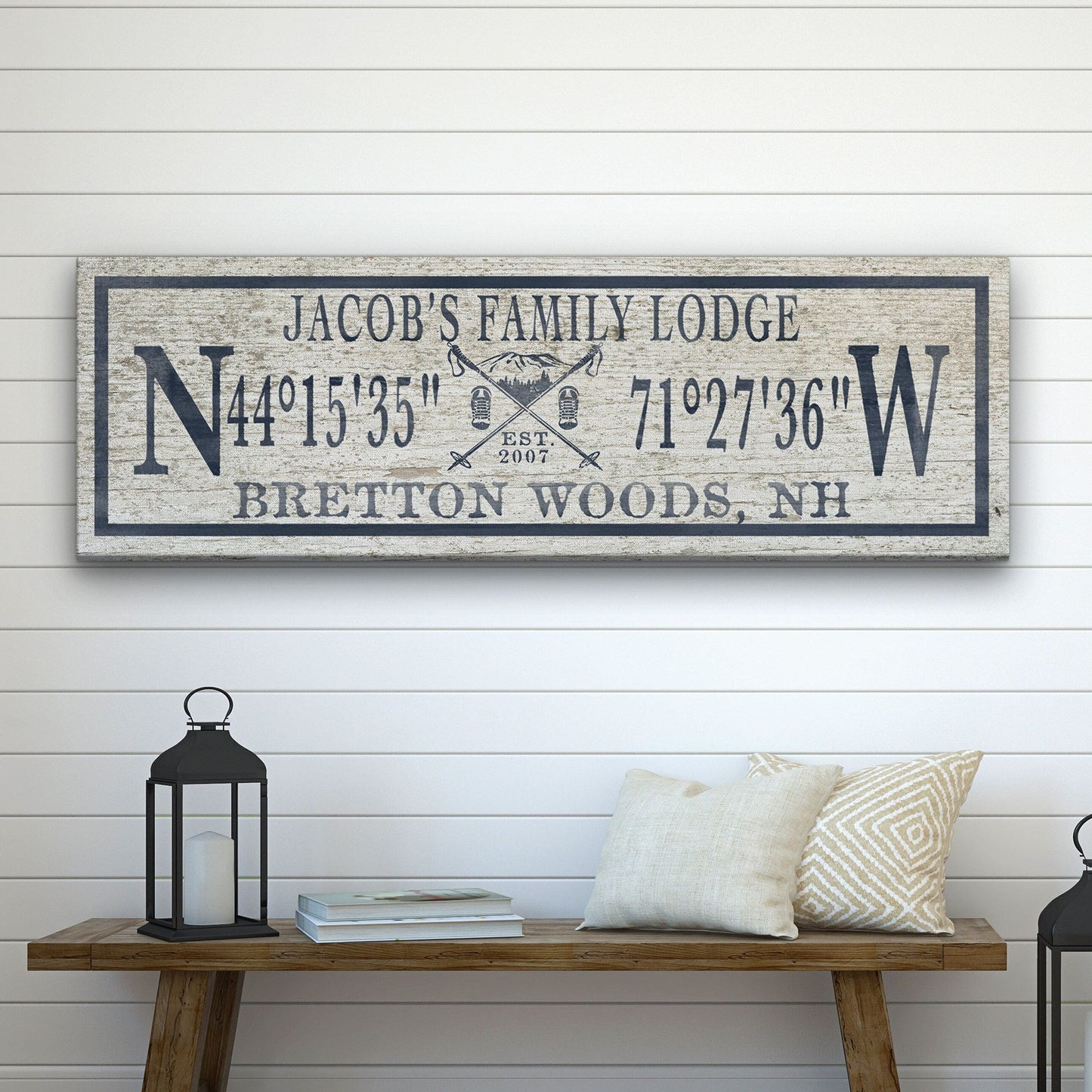Ski Lodge Canvas Sign