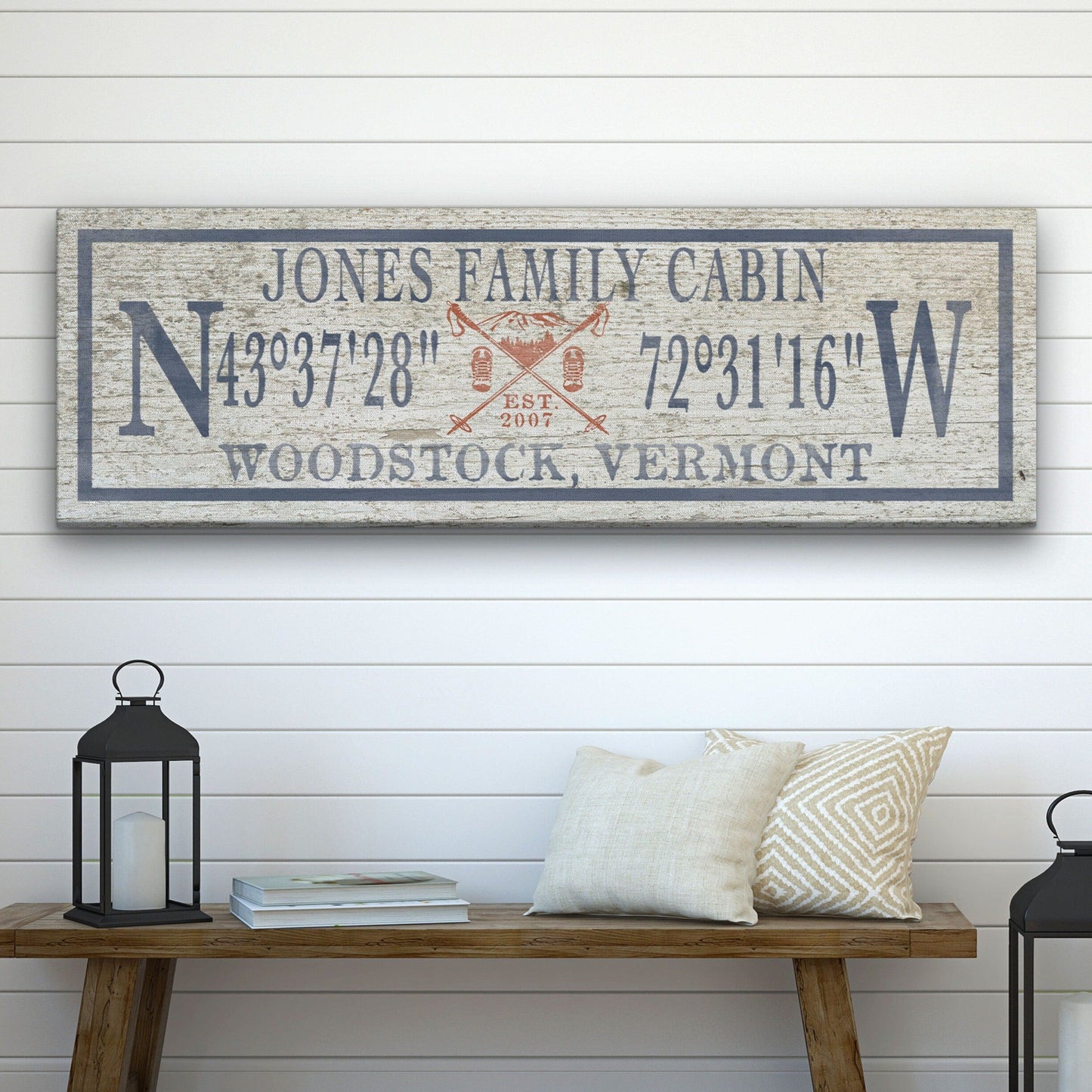 Ski Lodge Canvas Sign