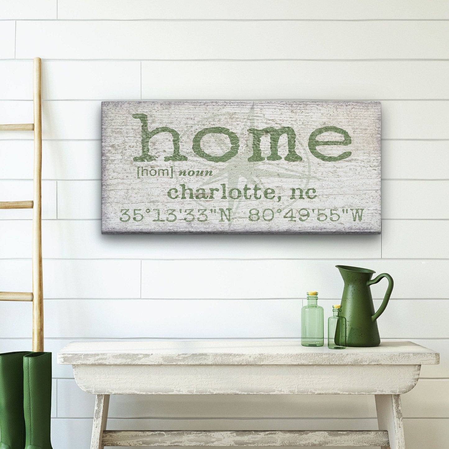 Home Compass Canvas Sign