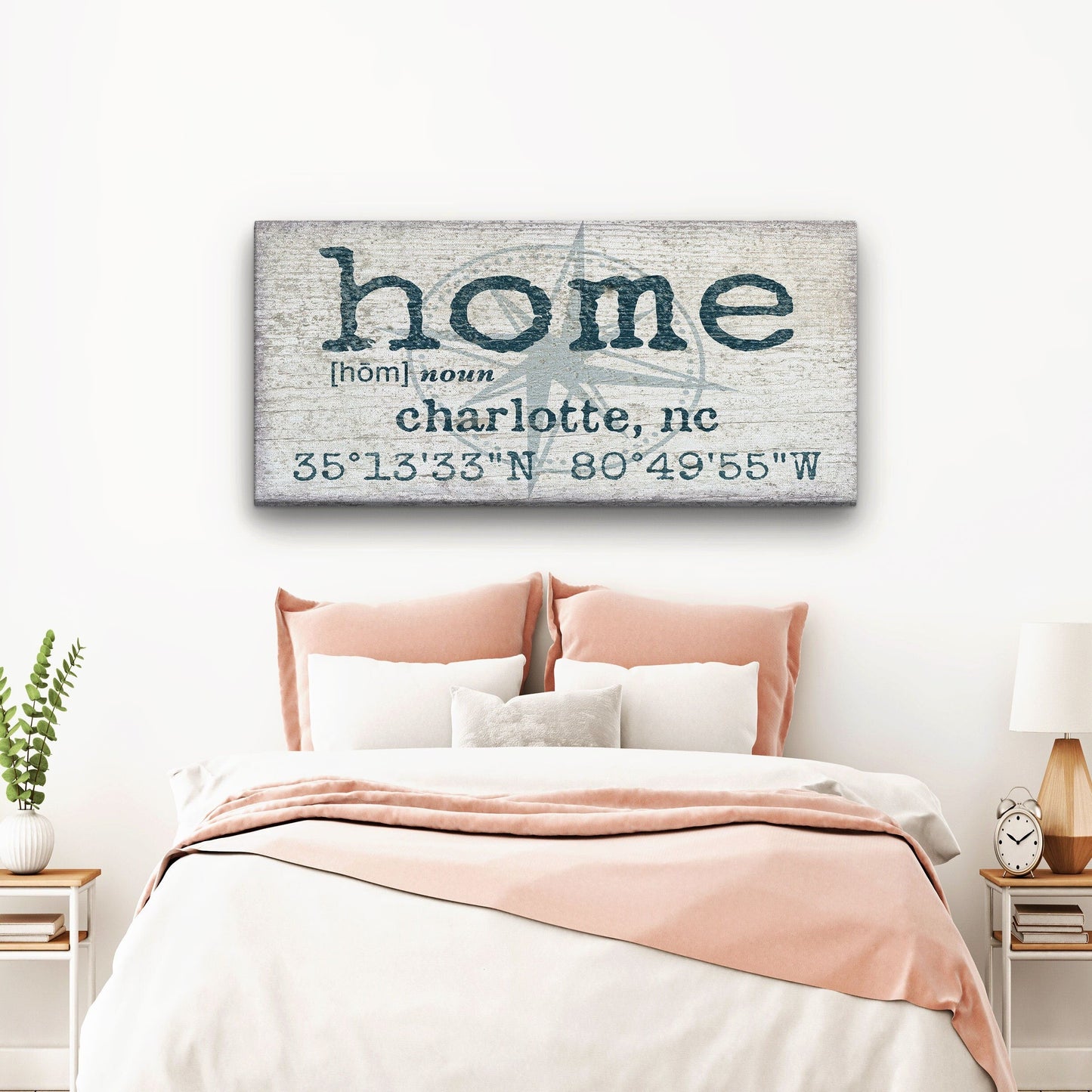 Home Compass Canvas Sign