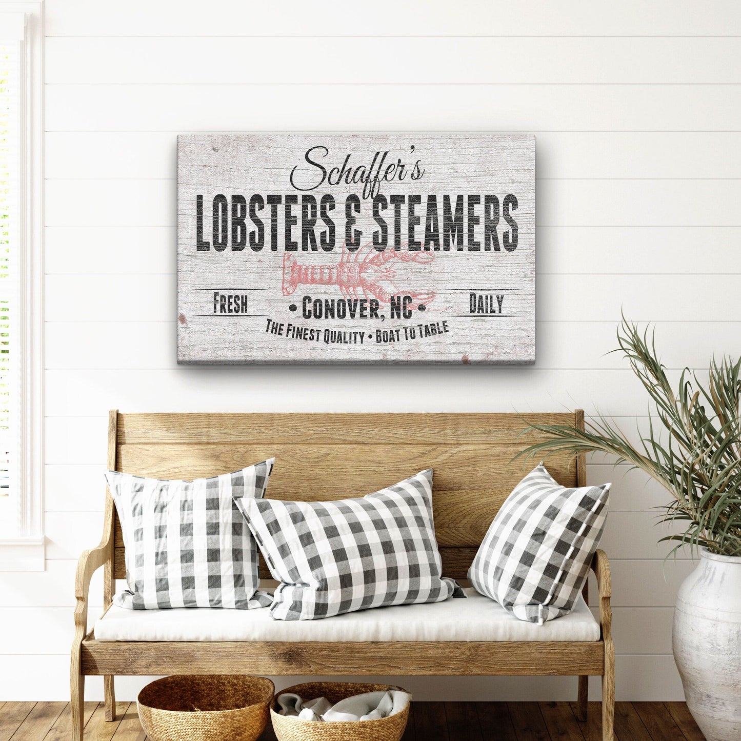 Personalized Lobster & Steamers Restaurant Canvas Sign