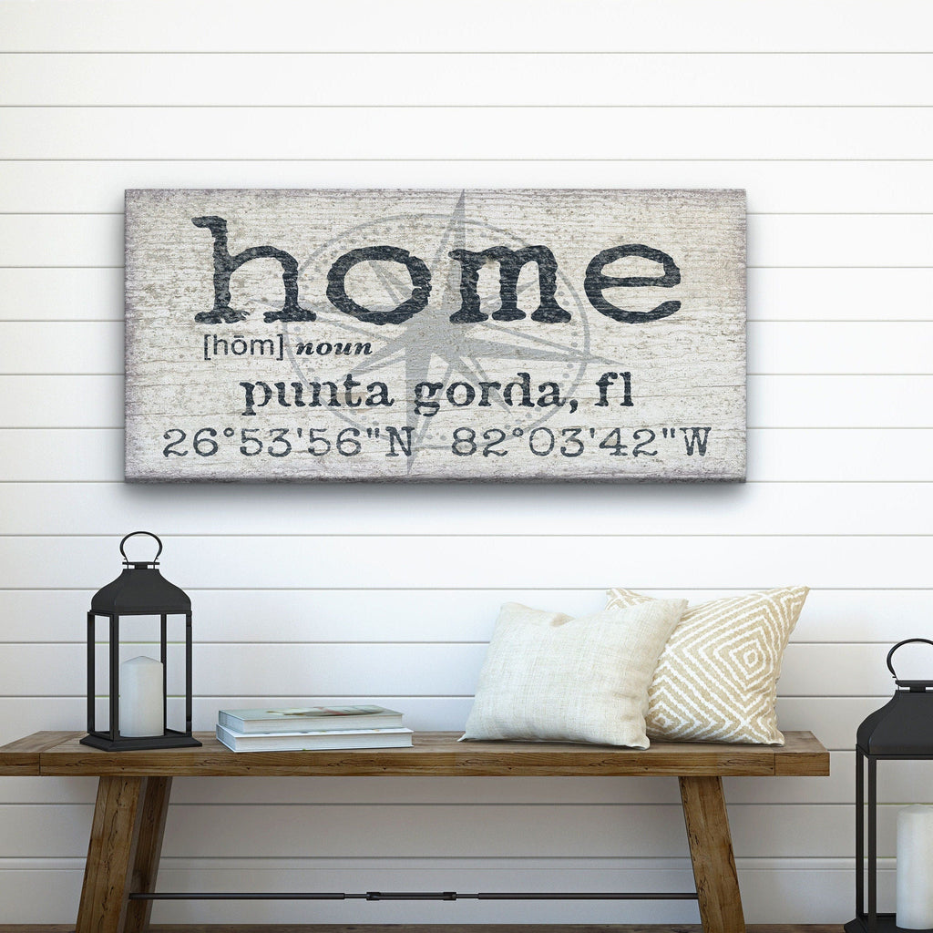 Home Compass Canvas Sign