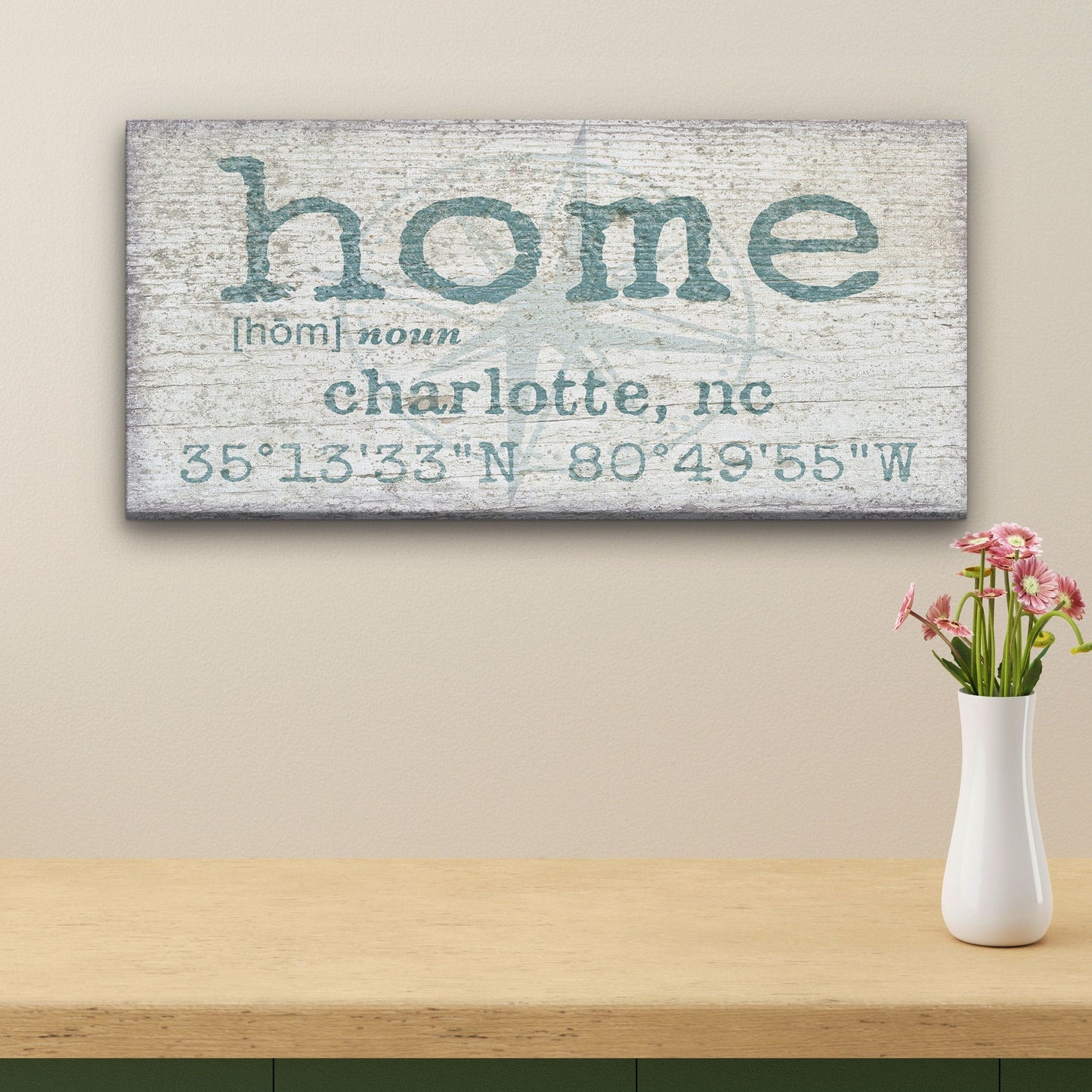 Home Compass Canvas Sign