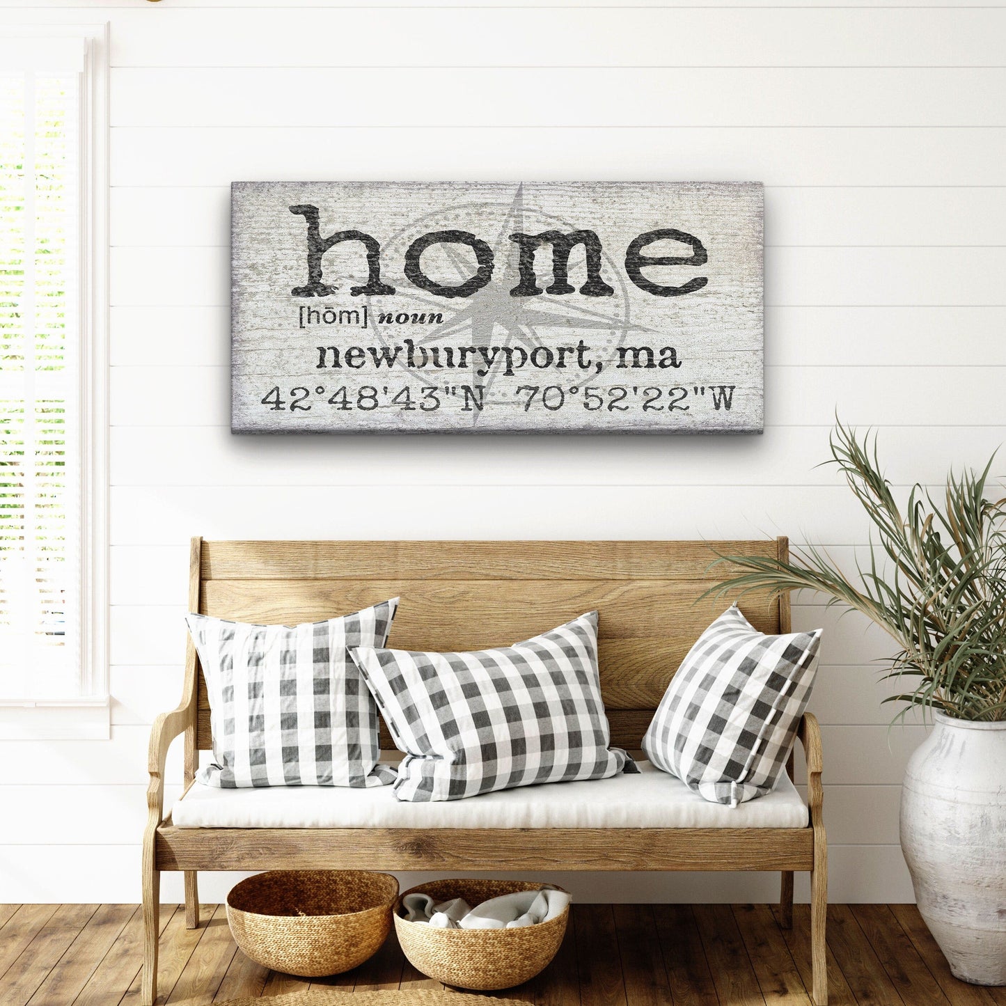 Home Compass Canvas Sign