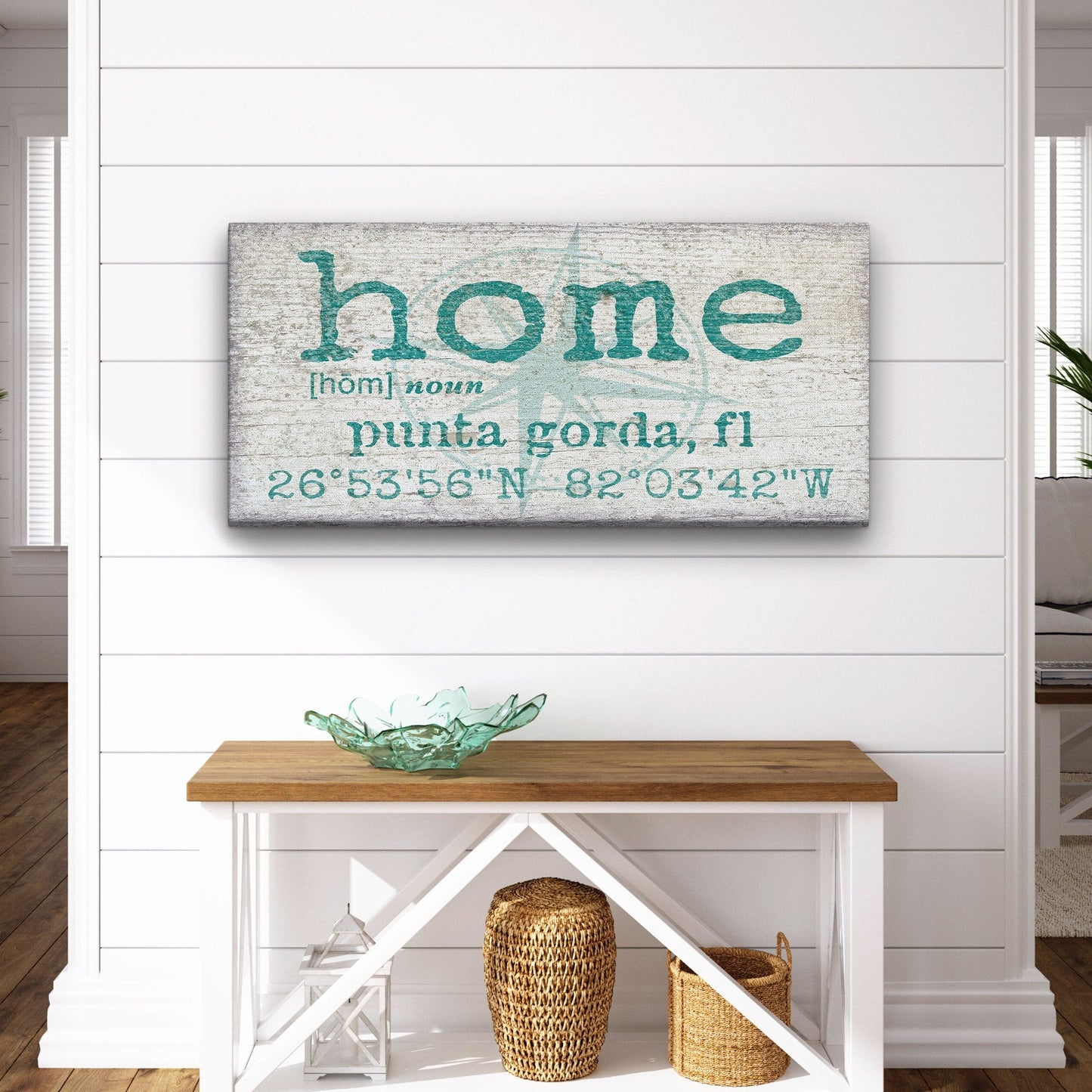 Home Compass Canvas Sign