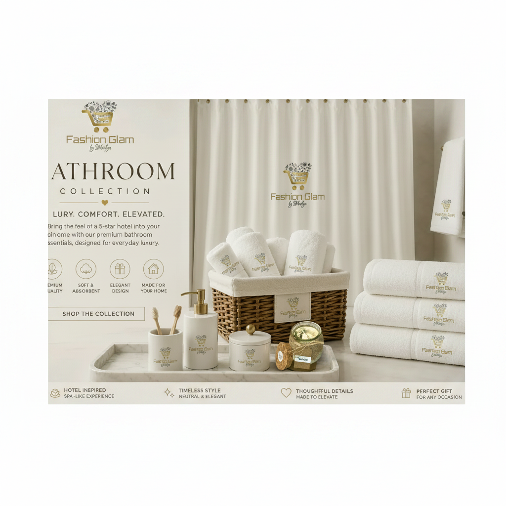 Fashion Glam Bathroom Collection - cuadrada con vela de vainilla