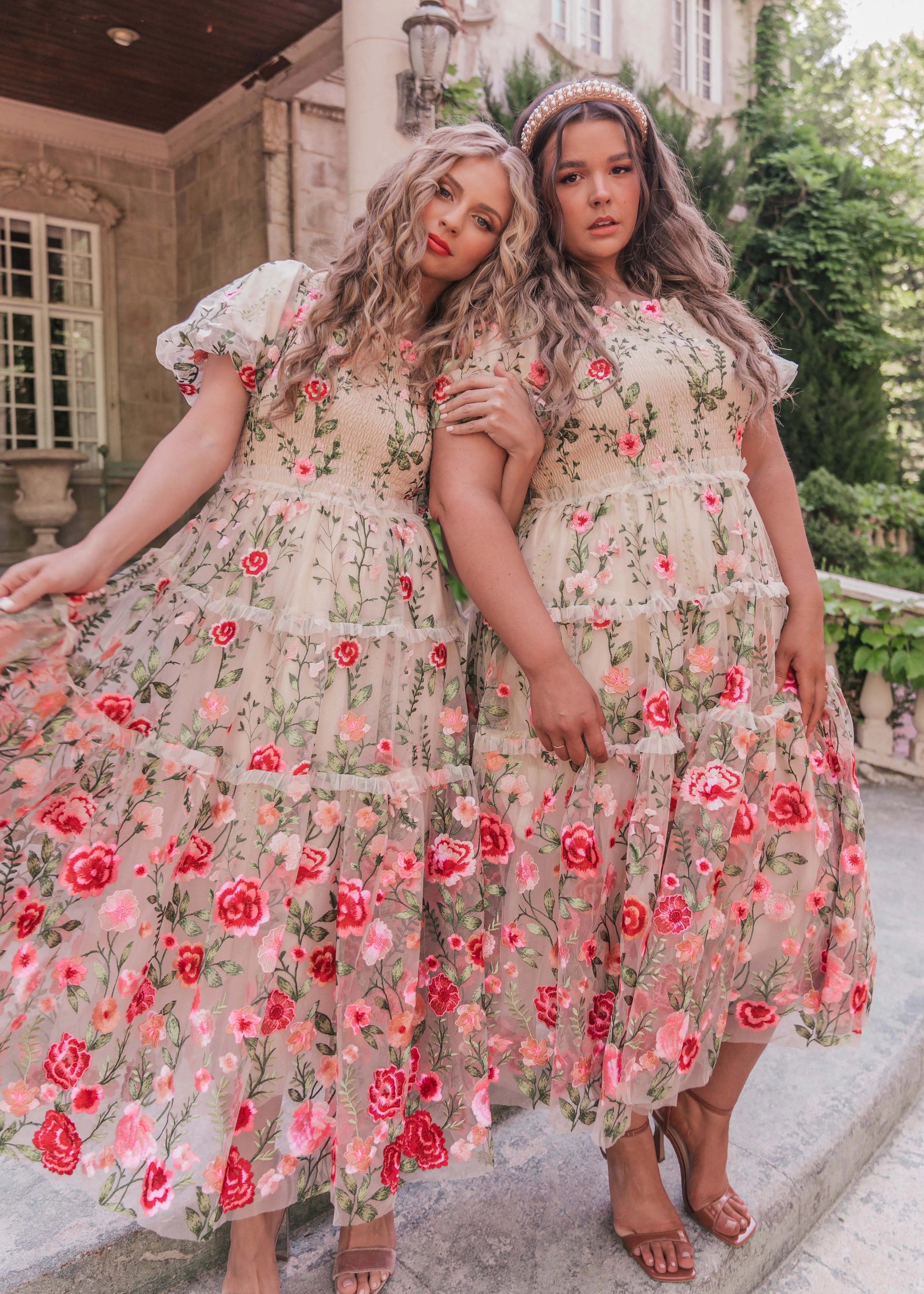 Rose Dress Midi - Cream