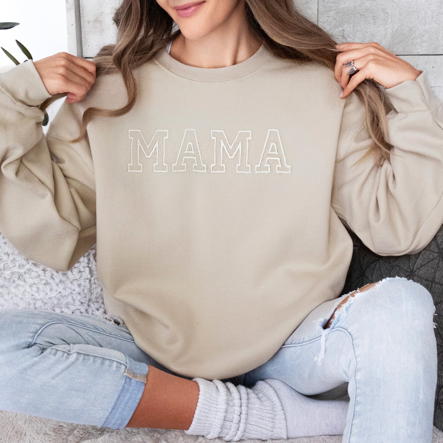 Custom Family Matching Sweatshirts | Embroidered Mama Dad & Baby