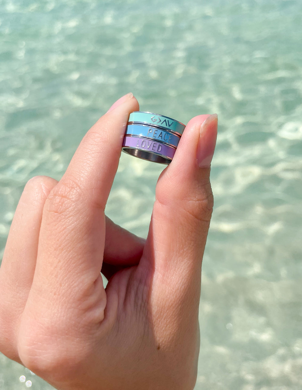 Anillo Mint Enamel Highs and Lows