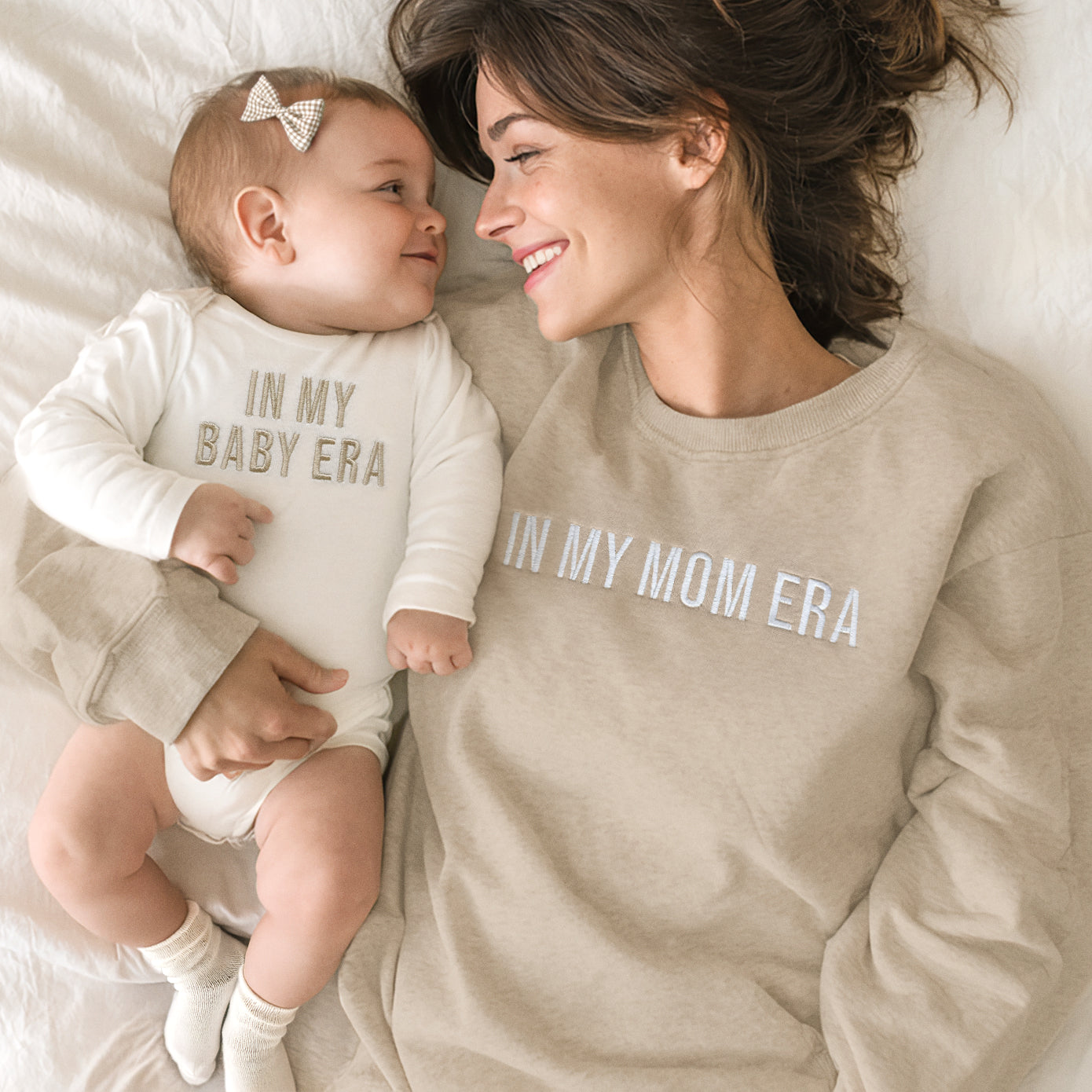In My Mom Era & In My Baby Era Matching Embroidered Outfits